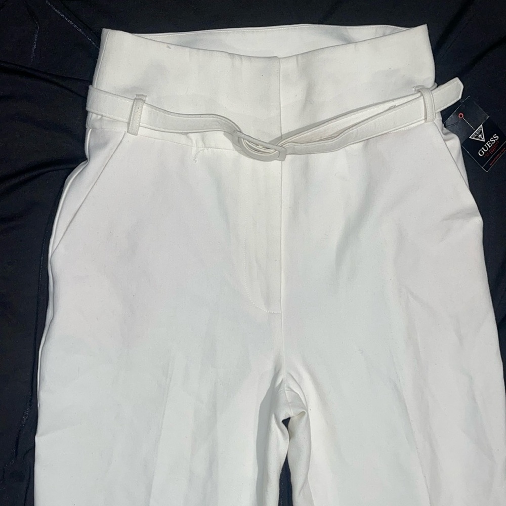 New Guess Marciano High Rise Waisted White Slim Wool Pants S